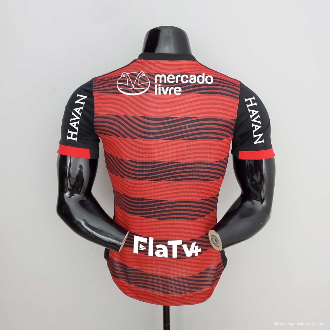 Player Version 22/23 All Sponsor Flamengo Home Soccer Jersey