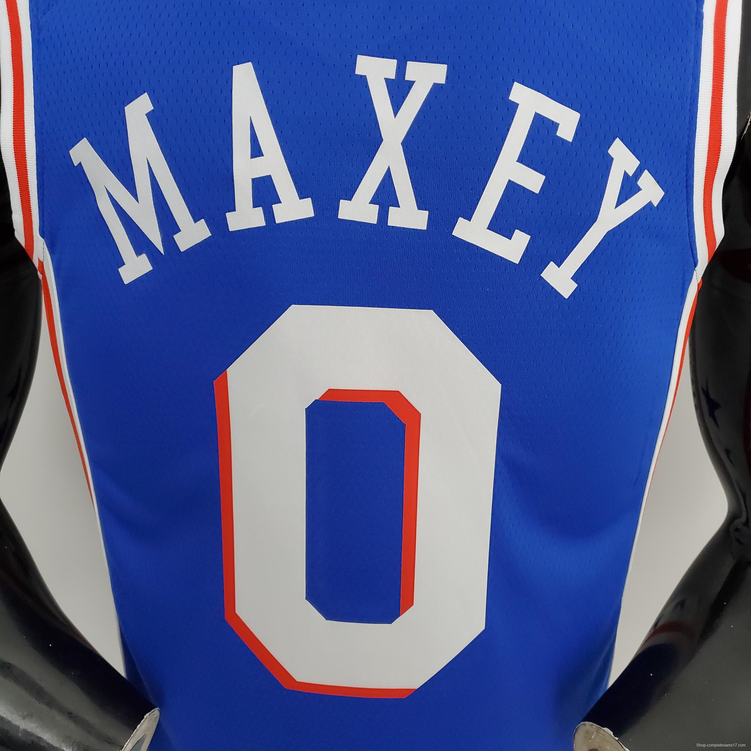 75th Anniversary Philadelphia 76ers MAXEY#0 Blue NBA Jersey