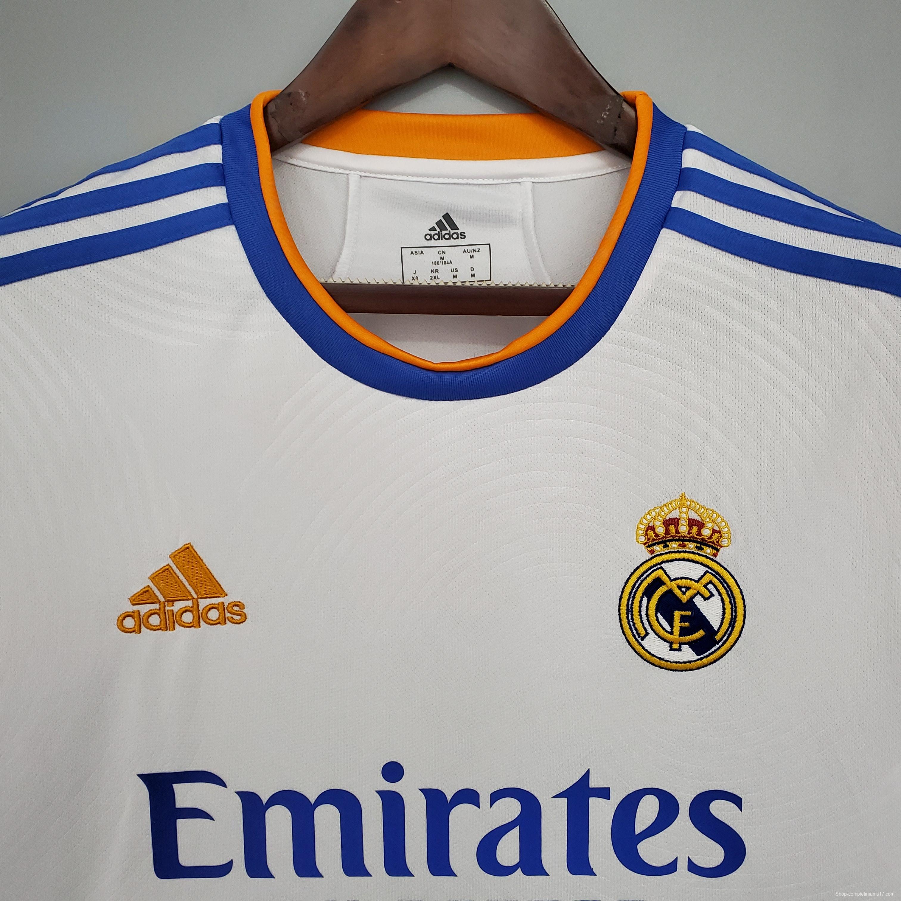 21/22 Long sleeve Real Madrid home Soccer Jersey