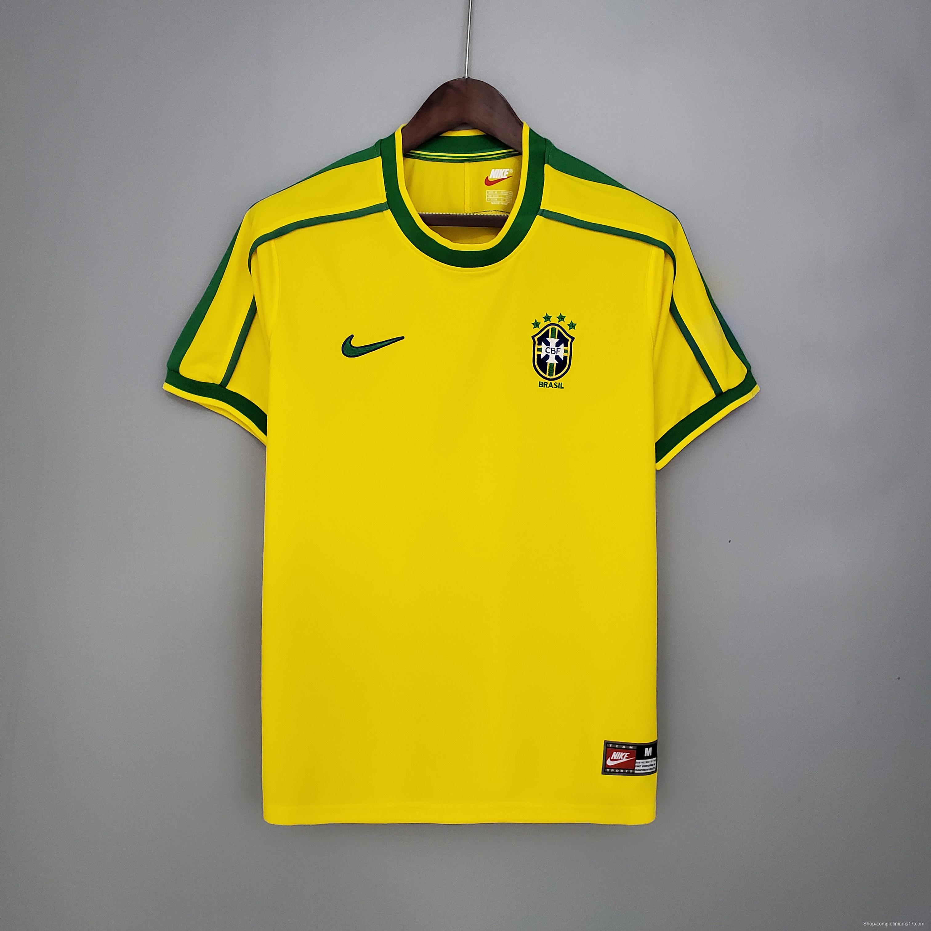 Retro Brazil 1998 home Soccer Jersey