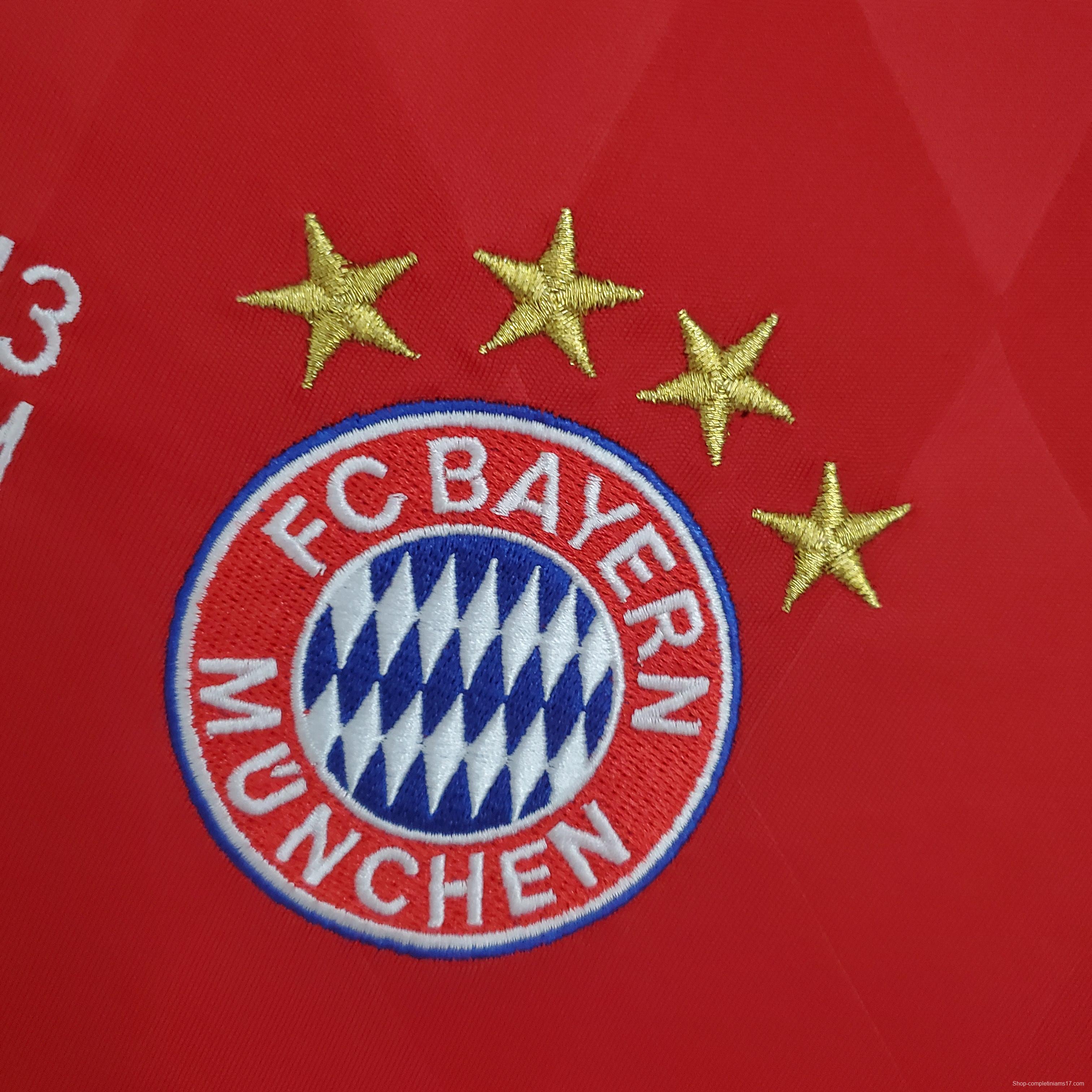 Retro long sleeve Bayern Munich 12/13 Champions League home Soccer Jersey