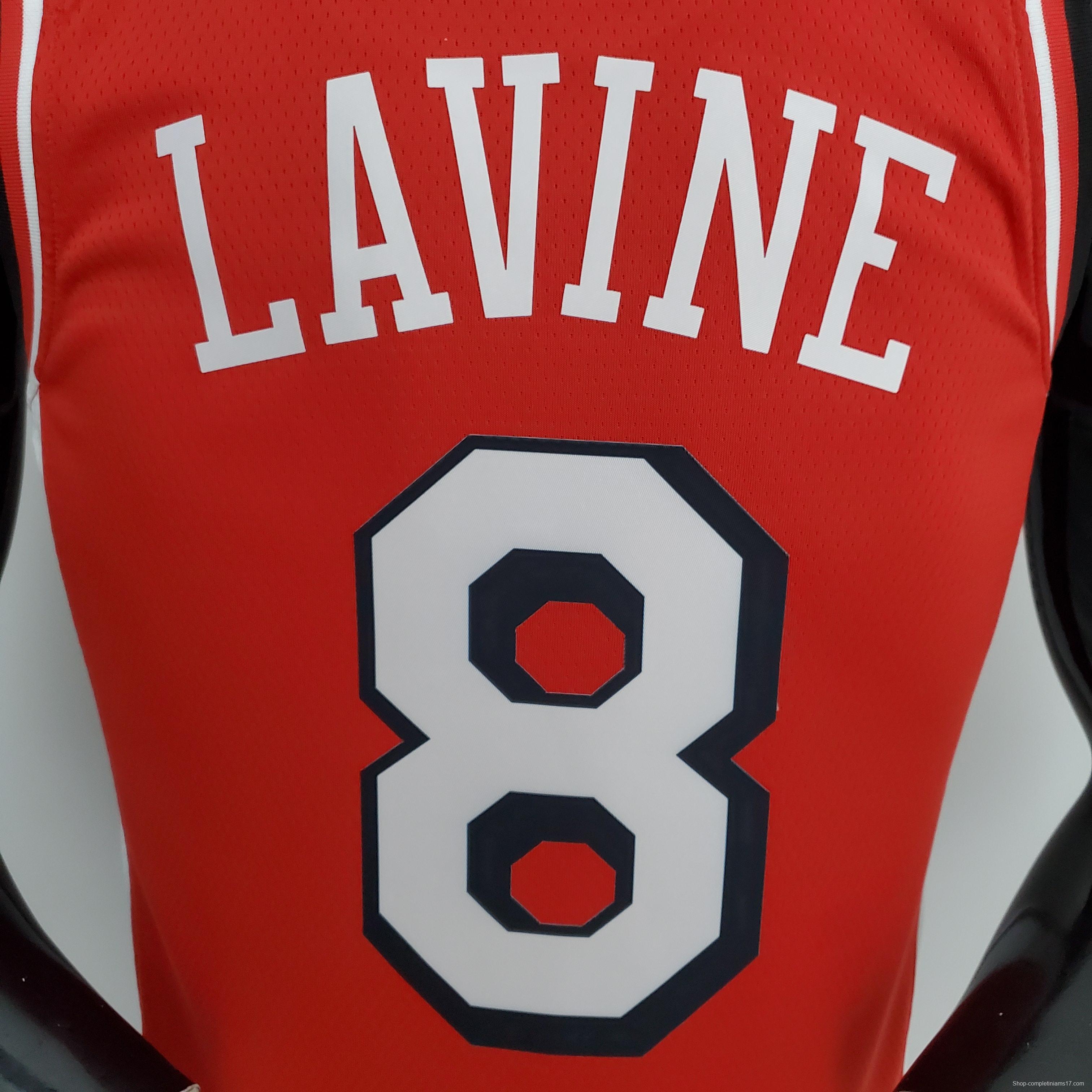 75th Anniversary 2022 Season Chicago Bulls LAVINE#8 City Edition Red NBA Jersey