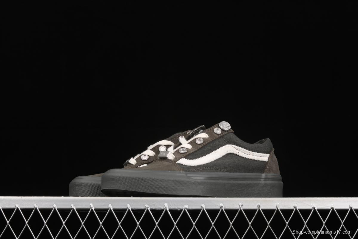 C2H4 x Vans Old Skool RelicStone joint style dark gray low-top casual board shoes VN0A5AO92YD