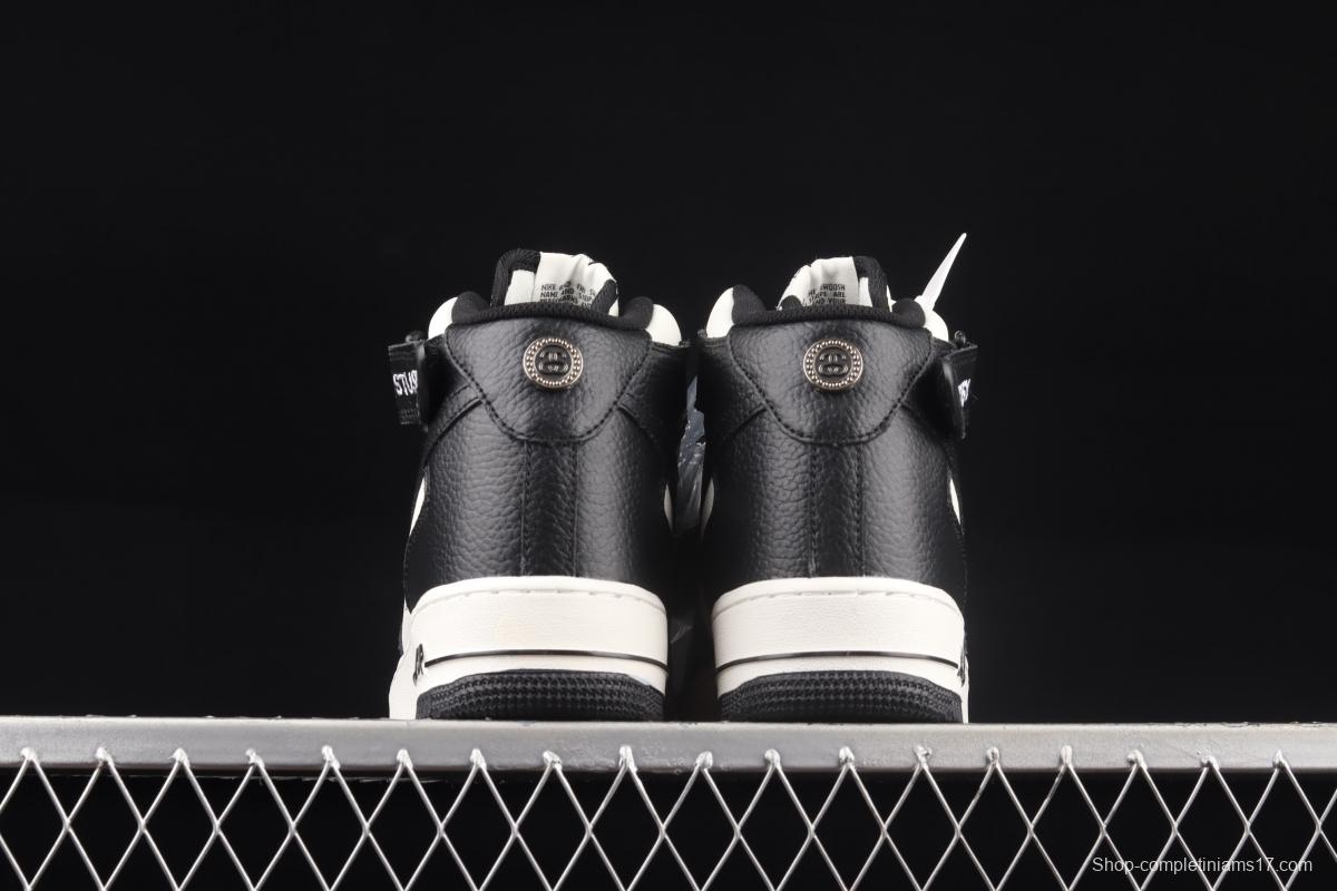 Stussy x NIKE Air Force 1o07 Mid co-branded China Bond casual board shoes DJ7840-002