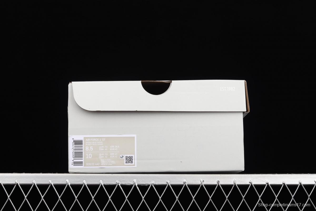 NIKE Air Force 1x07 sail leather spliced low-top casual board shoes 315122-442