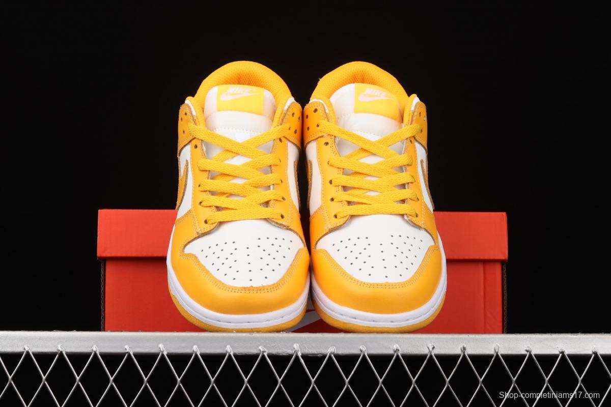 NIKE DUNK Low SB dunk series white and yellow color matching low-side leisure sports skateboard shoes DD1503-800
