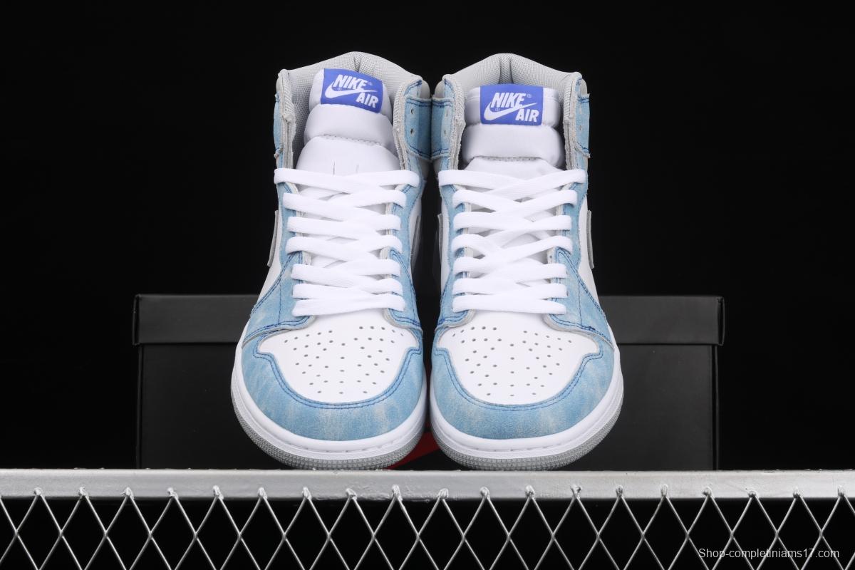 Air Jordan 1 Hyper Royal washed North Carolina high top basketball shoes 575441-402 555088-402