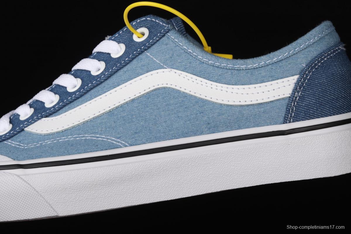 Vans Style 36 half-moon Baotou water wash color denim blue ultra-thin canvas vulcanized board shoes VN0A38G1Q70