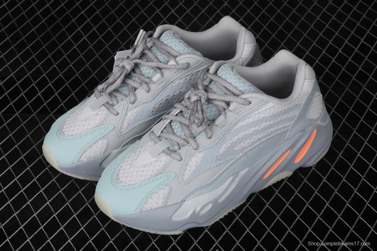 Adidas Yeezy Boost 700V2 Inertia FW2549 Kanye coconut 700V2 grayish blue running shoes 3M reflective BASF popcorn outsole