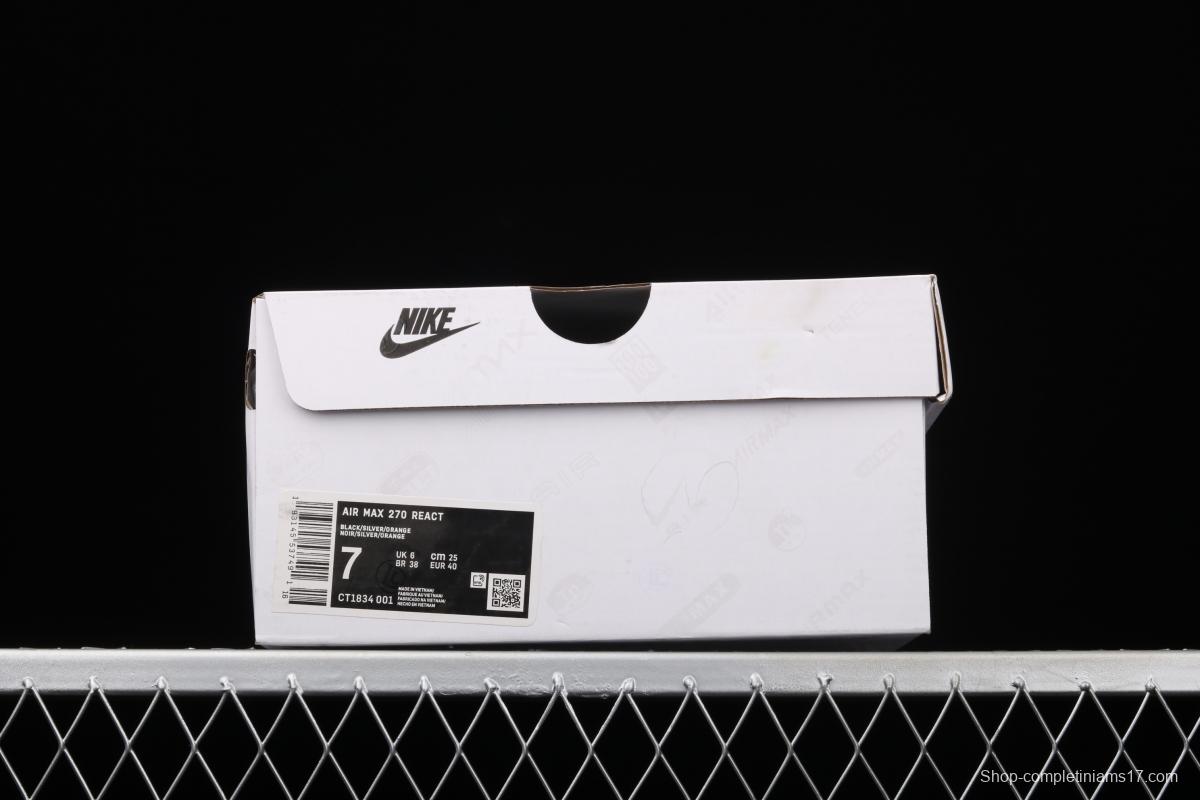 NIKE Air Max 270React new high-frequency mesh hollowing out function half-palm air cushion running shoes CT1834-001