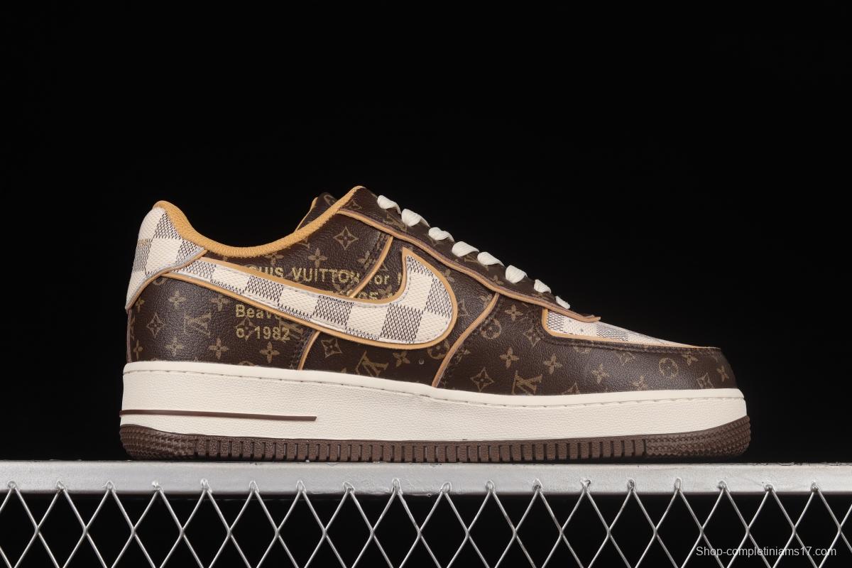 LV x NIKE Air Force 1'07 Low co-branded custom low-top casual sneakers