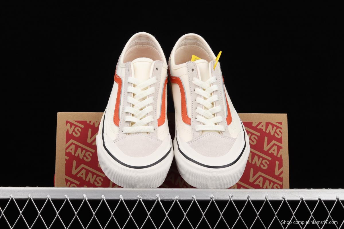 Vans Sk8-Low Reissue S classic rice white orange low-top casual canvas shoes VN0A4UWI4WU