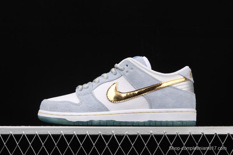 Sean Cliver x NIKE SB DUNK Low Pro QS artist's skateboard shoes DC9936-100 with lower top
