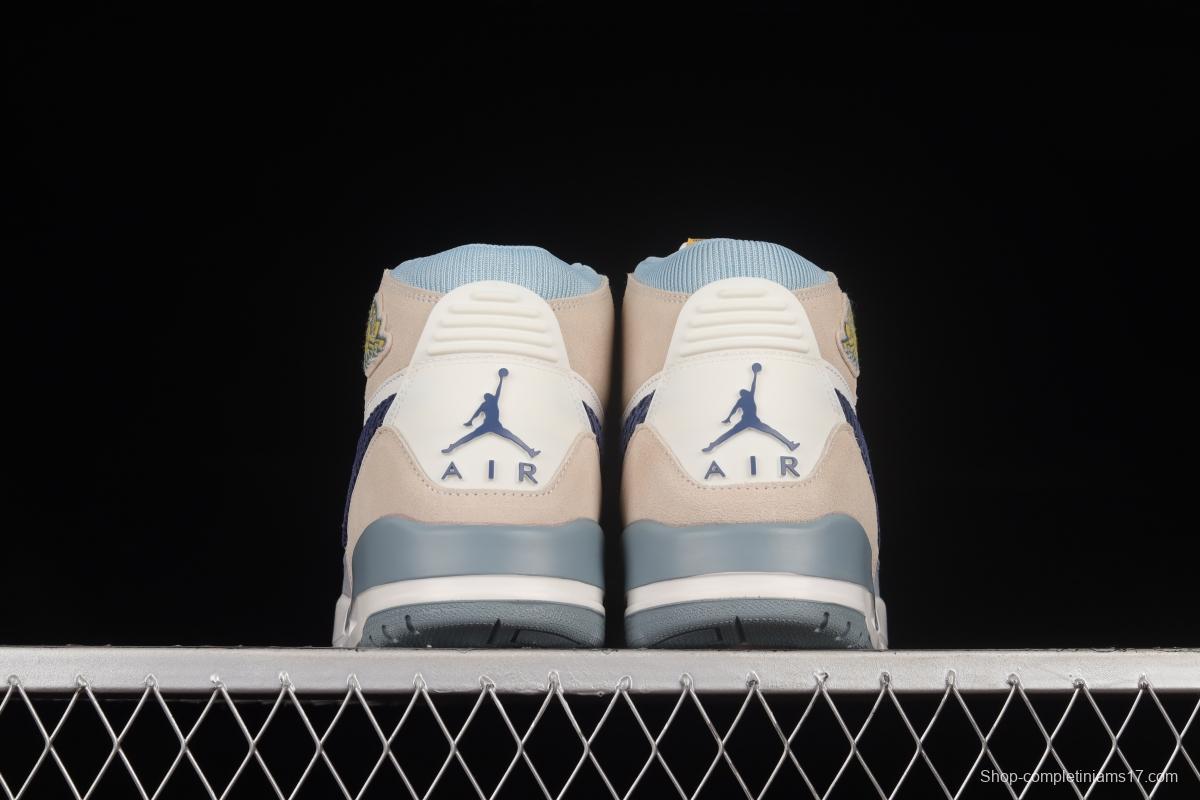 Air Jordan Legacy 312 First Layer Quality Beige Blue Color Matching Velcro Three-in-One Sneakers DQ5347-141