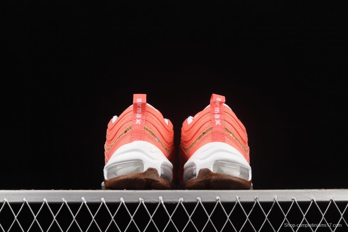 NIKE Air Max 97 SE bullet orange powder embroidered air cushion running shoes DC4012-800