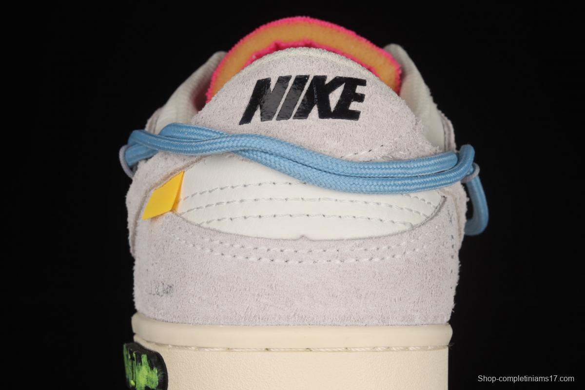OFF-White x NIKE DUNK Low 12 of 50 OW suede SB buckle rebound fashion casual board shoes DJ0950-113