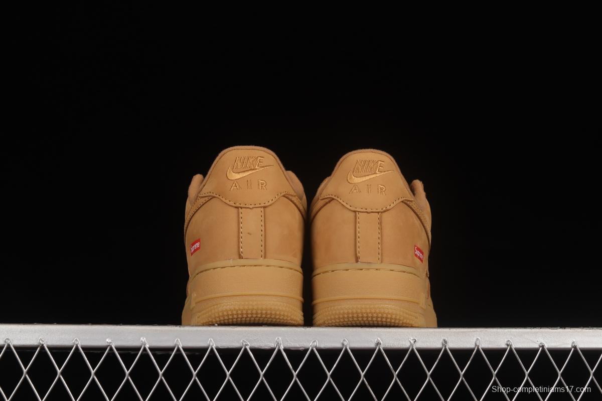 Supreme x NIKE Air Force 1 Low AF1 Collaboration Wheat Suede Low-Top Casual Sneakers DN1555-200