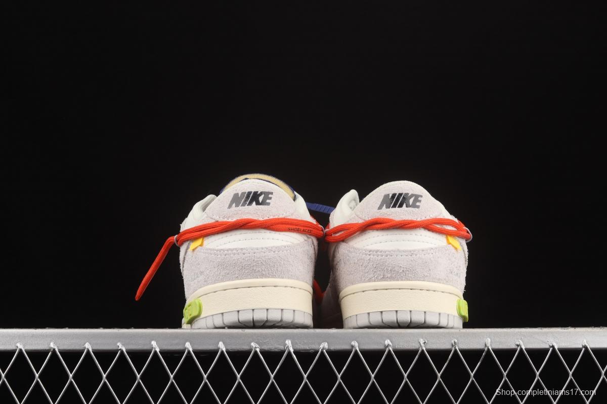 OFF-White x NIKE DUNK Low 12 of 50 OW suede SB buckle rebound fashion casual board shoes DJ0950-110