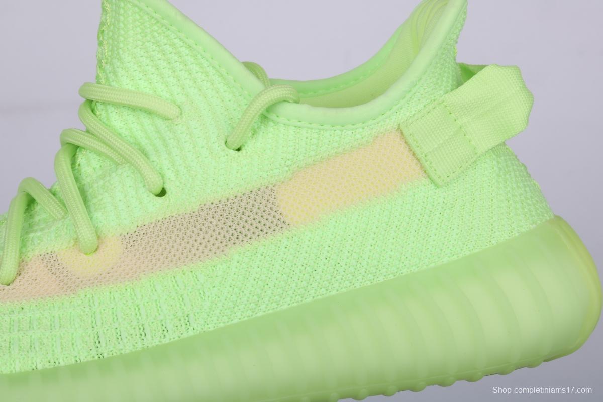 Adidas Yeezy 350 Boost V2 EG5293 Darth Coconut 350 second generation fluorescent green hollowed-out silk color matching
