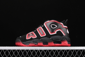 NIKE Air More Uptempo 96 QS Laser Crimson Pippen initial series classic high street leisure sports culture basketball shoes black lava gradual red and white CJ6129-001