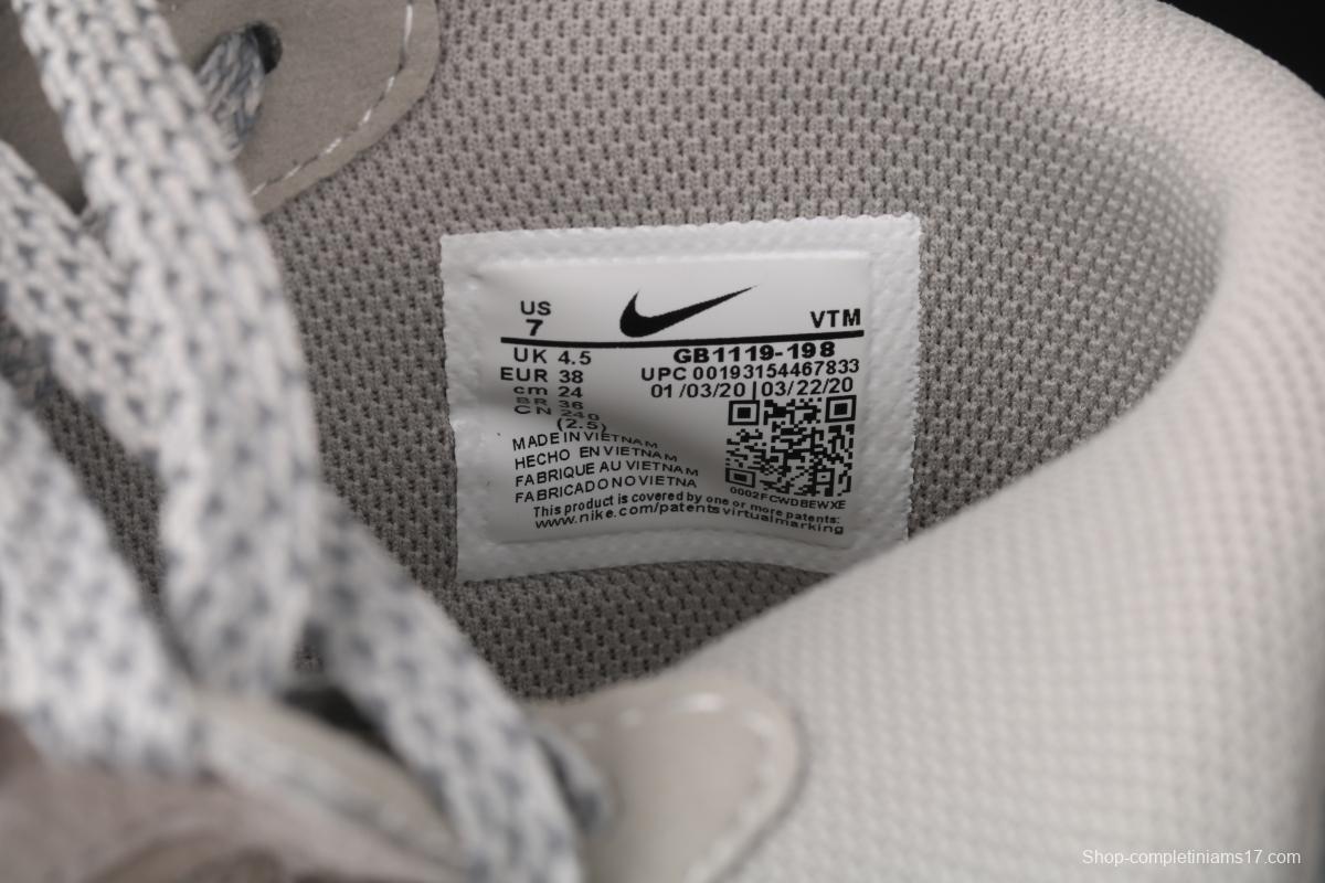 Reigning Champ x NIKE Air Force 1' 07 Mid defending champion suede gray 3M reflective sports leisure board shoes GB1119-198