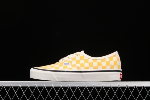 Vans Authentic classic Anna Heim orange checkerboard 4-hole low-edge high-end vulcanized skateboard shoes VN0A54F241P