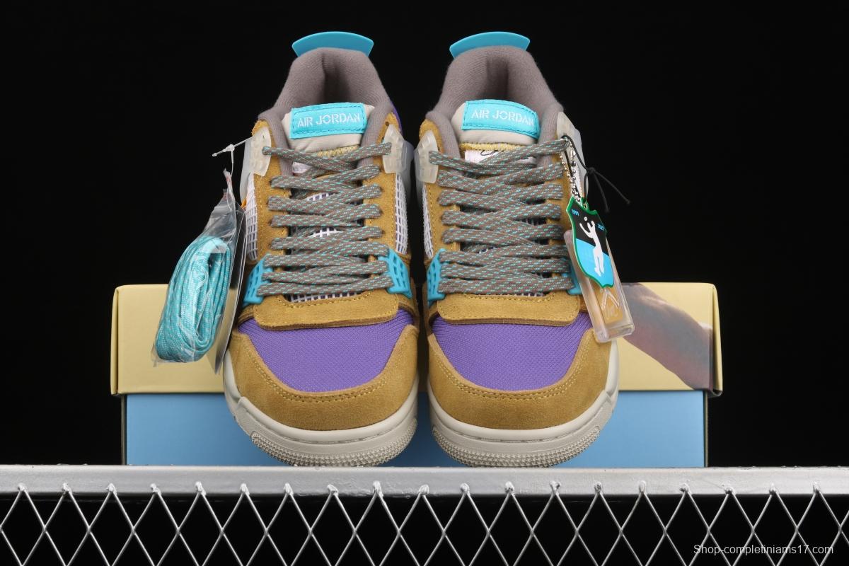 Union LA x Nike Air Jordan 4 Retro Desert Moss turquoise purple sports culture basketball shoes DJ5718-300