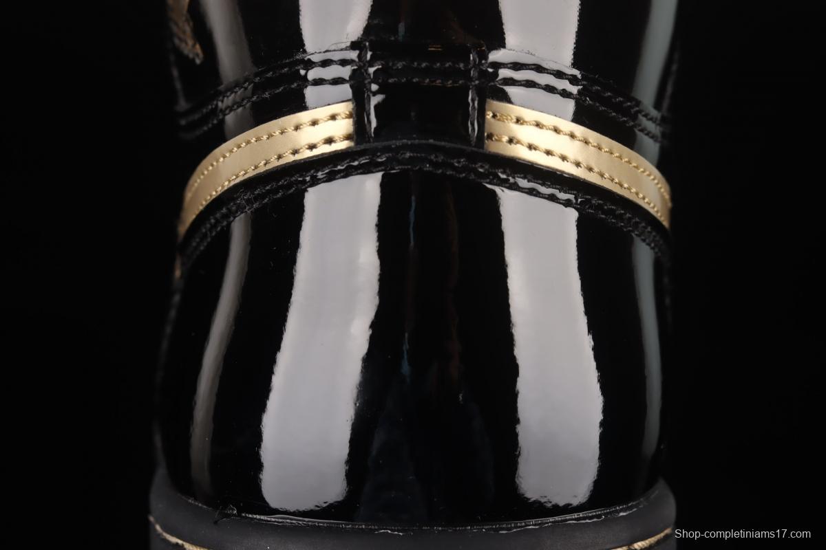 Air Jordan 1 High OG Metallic Gold black gold lacquered leather 555088-032