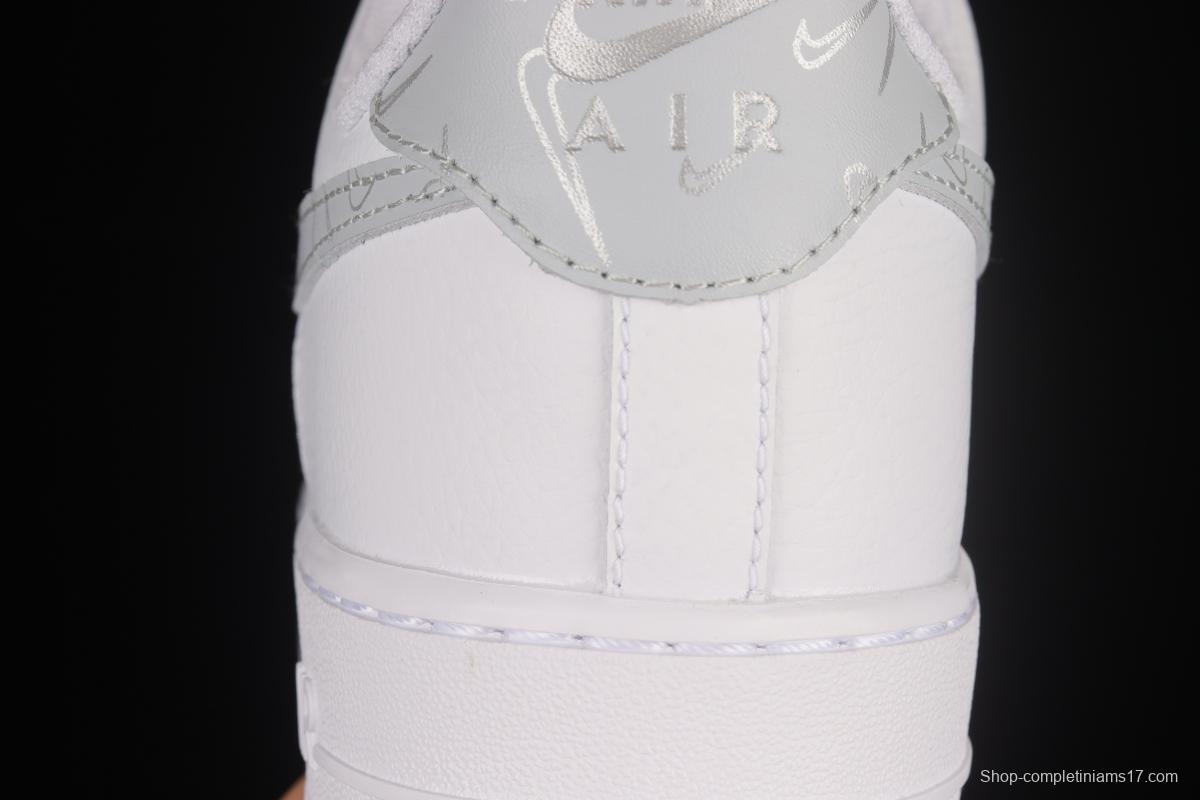 NIKE Air Force 1'07 Lx small hook white silver low-top sneakers DV2237-100