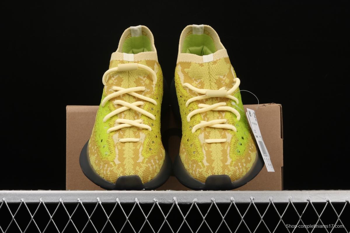 Adidas Yeezy Boost 380 Hylte Glow FZ4990 Kanye jointly limited coconut 380 fluorescent yellow luminous running shoes