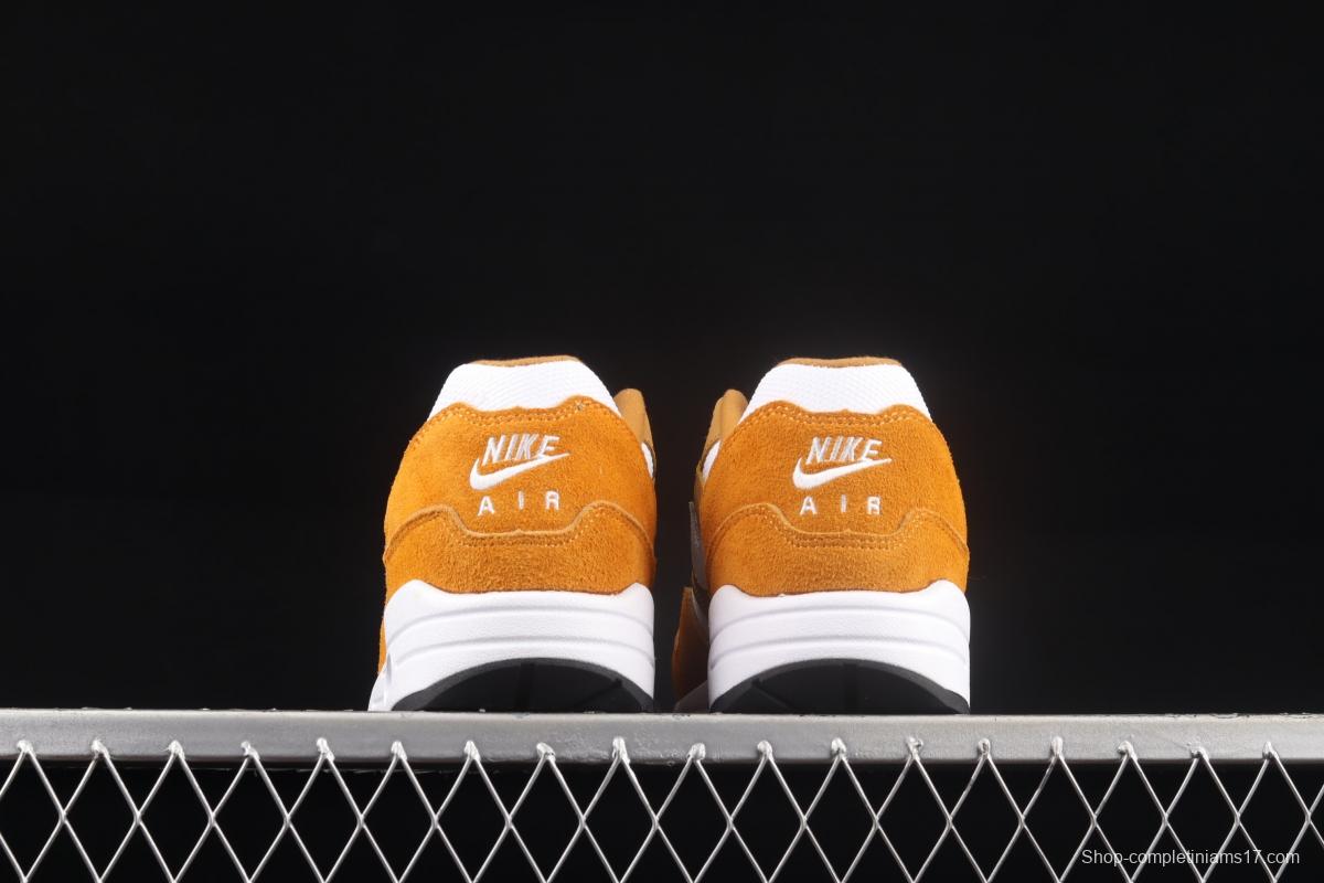 NIKE Air Max 1 yellow and white half-palm air cushion retro running shoes 908366-700