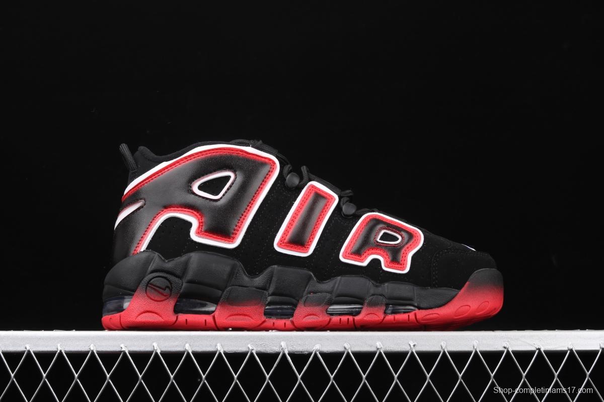 NIKE Air More Uptempo 96 QS Laser Crimson Pippen initial series classic high street leisure sports culture basketball shoes black lava gradual red and white CJ6129-001