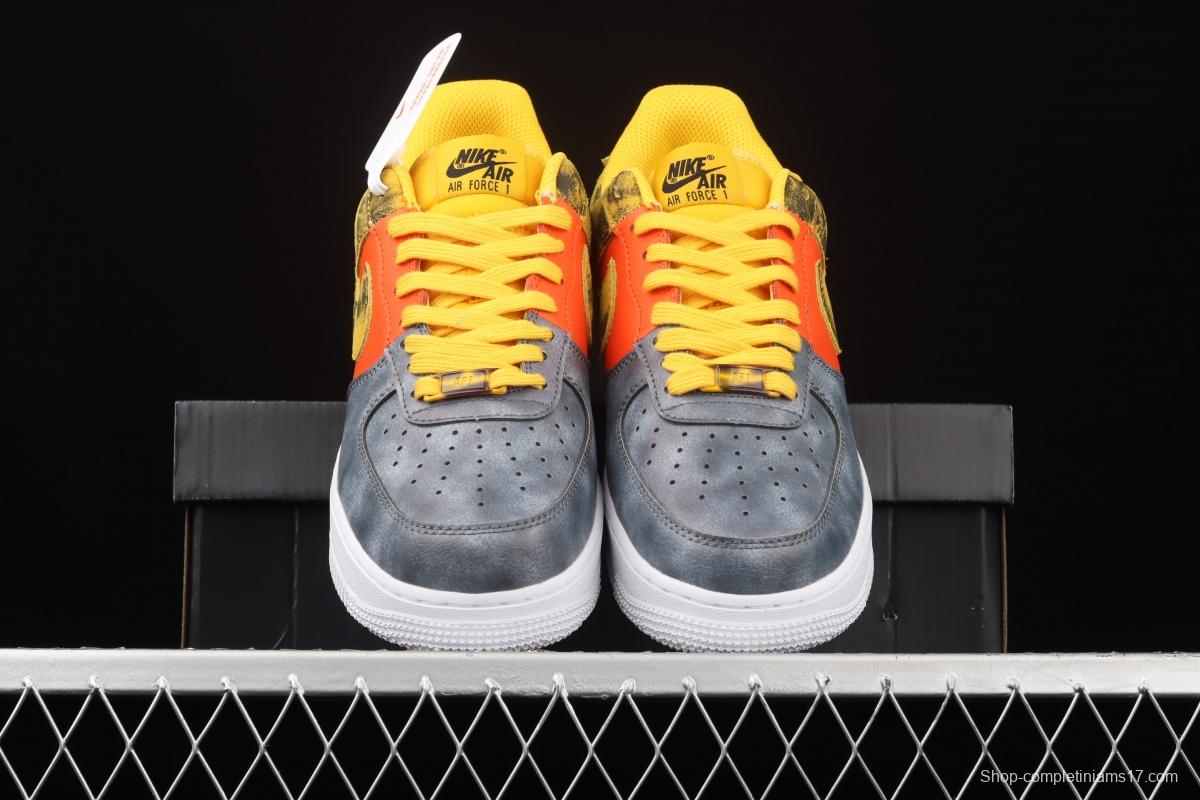 Air Force 1 Low Dark Sulphur yellow orange gray low top sports leisure board shoes CZ0337-700
