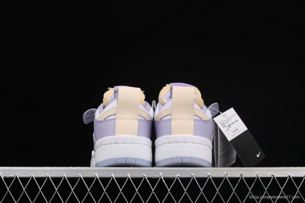NIKE DUNK Low Disrupt White/Sand/Ghost/Sail lightweight dunk destruction series deconstructed wind low side casual skateboard shoes DJ3077-100