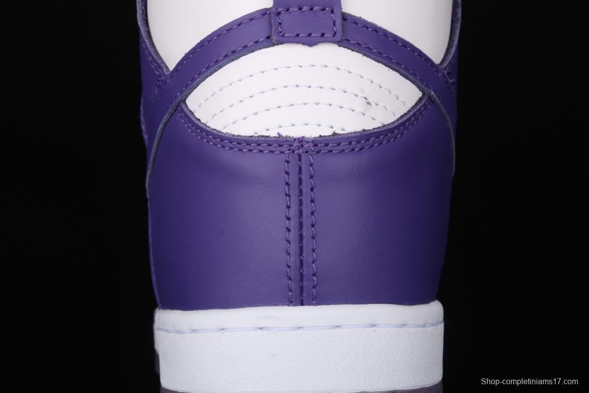 NIKE SB DUNK High Varsity Purple dunk series white and purple color retro high top leisure sports skateboard shoes DC5382-100