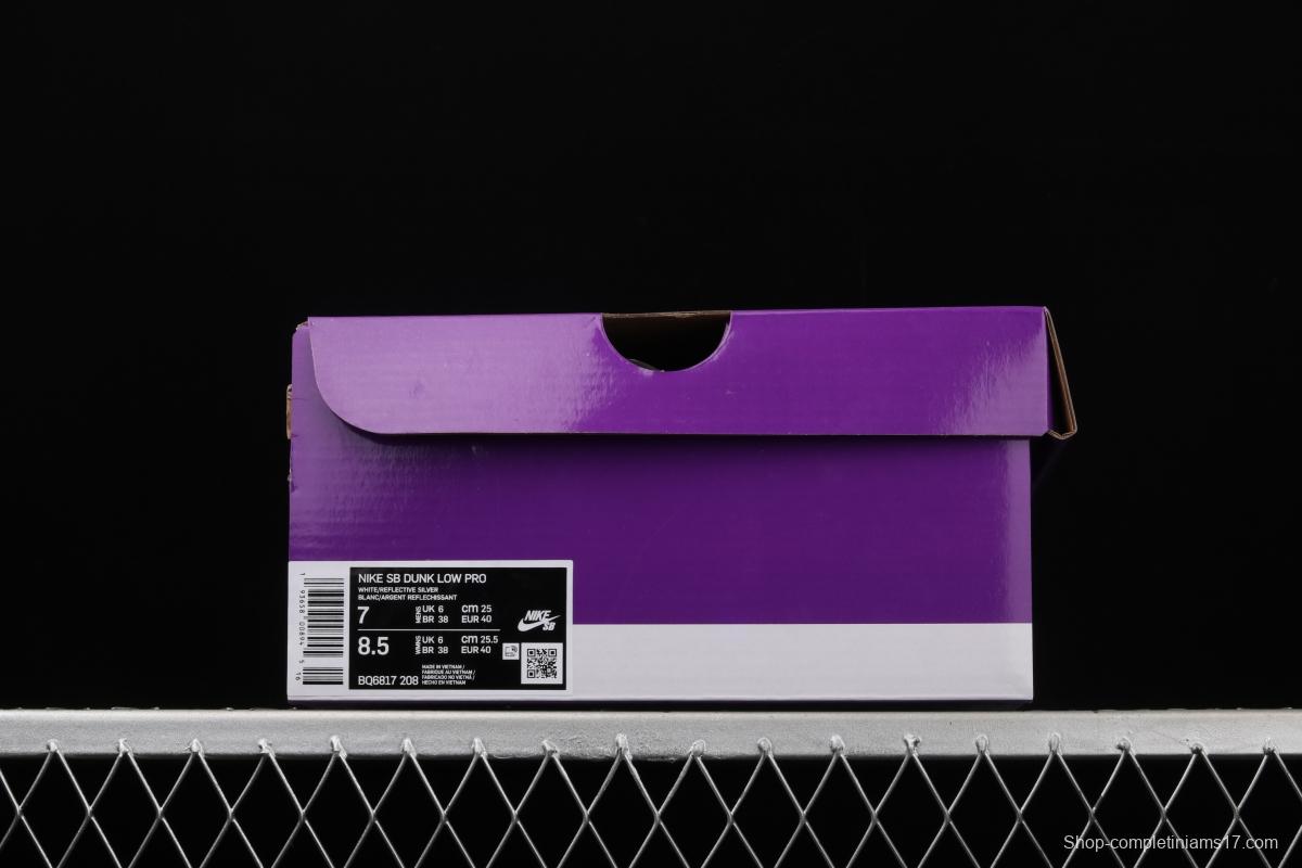 NIKE SB DUNK Low Pro white sky star color matching sports skateboard shoes BQ6817-208