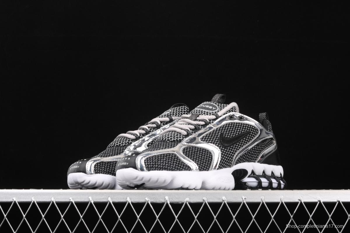 Stussy x NIKE Air Zoom Spiridon Caged 2 Spiri prison East cage 2 generation retro casual running shoes CU1854-001