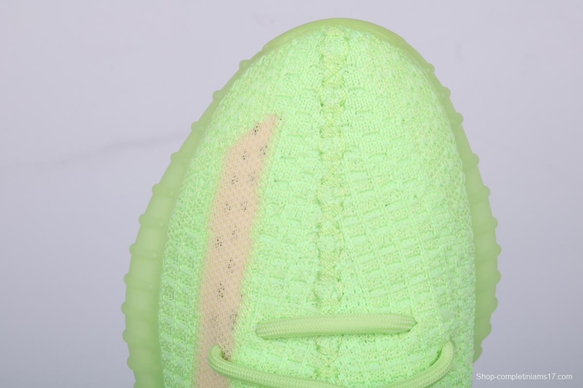 Adidas Yeezy 350 Boost V2 EG5293 Darth Coconut 350 second generation fluorescent green hollowed-out silk color matching