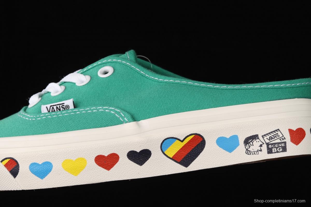 Vans Authentic Anaheim Valentine's Day Limited Green Love Leisure half-drag VN0A54F72BJ