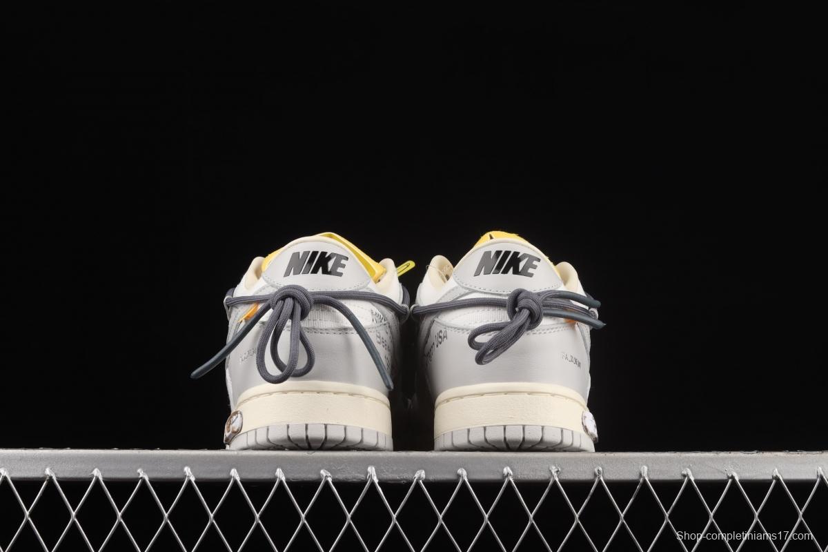 OFF-White x NIKE DUNK Low OW gray SB buckle rebound fashion casual board shoes DM1602-105