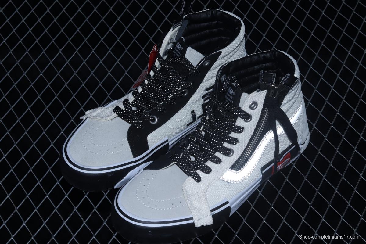 Vans Vault Sk8-Hi Reissue Ca deconstruction high top 3M reflective canvas vulcanized shoes VN0A3WM1TUU