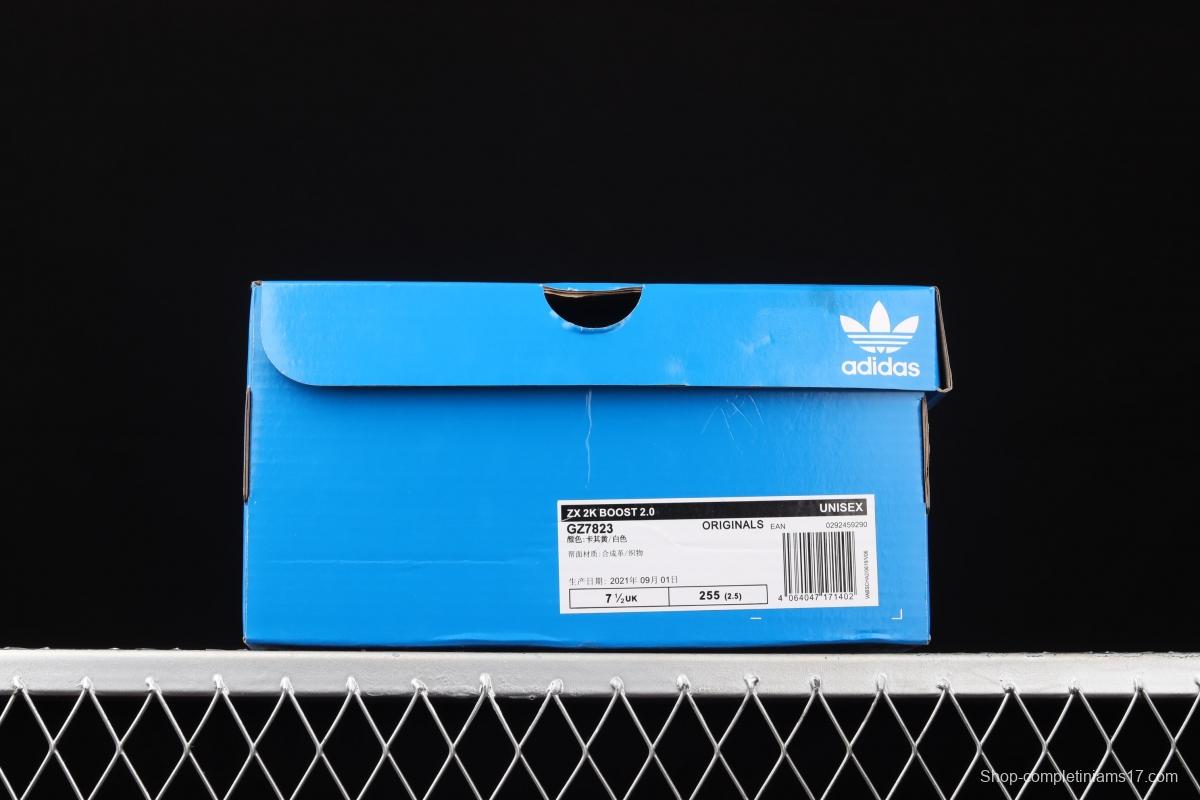 Adidas ZX 2K Boost 2.0 GZ7823 2021 Summer New Clover Popcorn vintage running shoes
