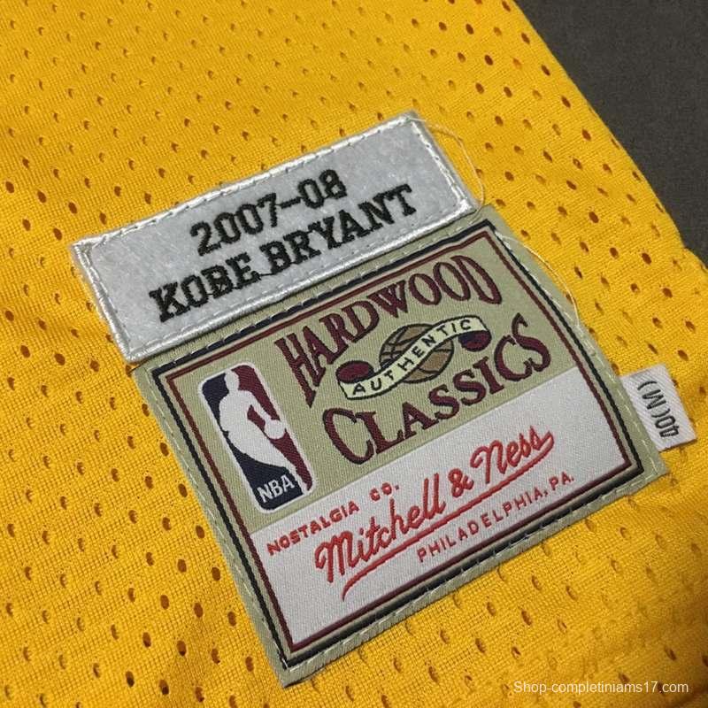 Men's Kobe Bryant Yellow Retro Classic Team Jersey