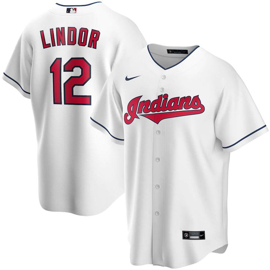 Men's Francisco Lindor White Home 2020 Player Team Jersey