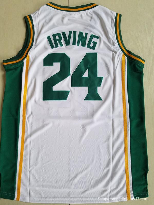 Kyrie Irving 24 St. Patrick High School White Basketball Jersey