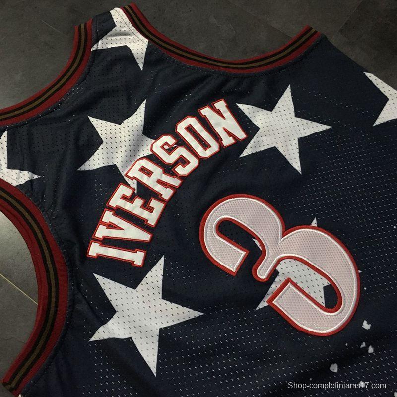 Men's Allen Iverson Black Retro Classic Team Jersey