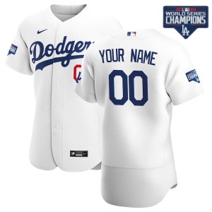 Men's White 2020 World Series Champions Home Custom Authentic Team Jersey