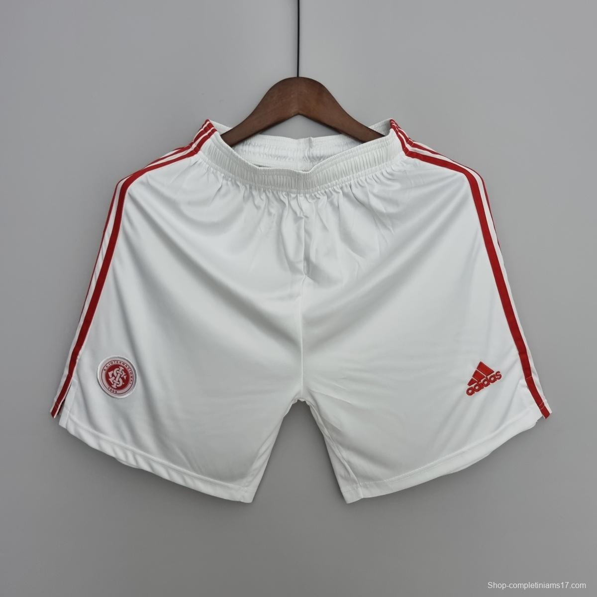 22/23 Internacional Shorts White Soccer Jersey