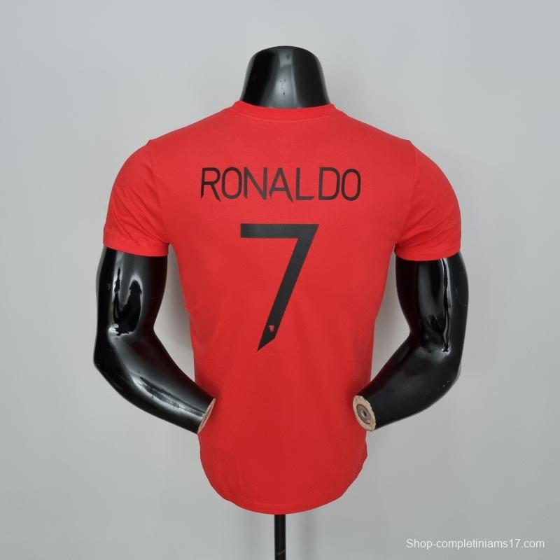 Mens Adidas Manchester United Ronaldo 7 Red T-shirts #K000157