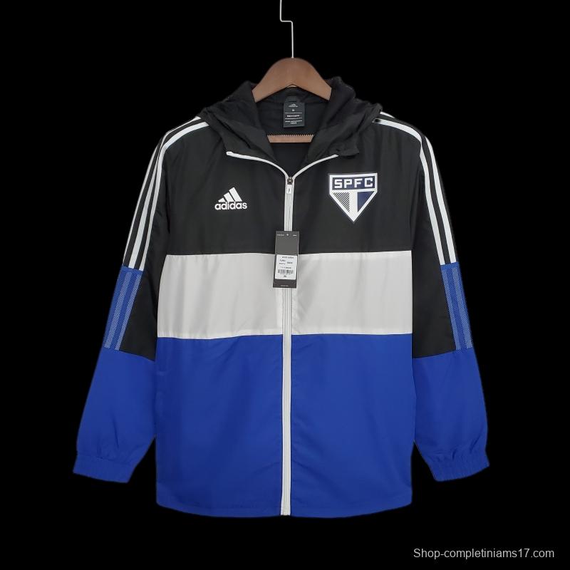 2022 Sao Paulo Windbreaker Black &amp; White Blue 